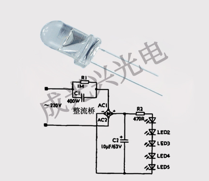 在交流電壓下發(fā)光二極管的應用電路
